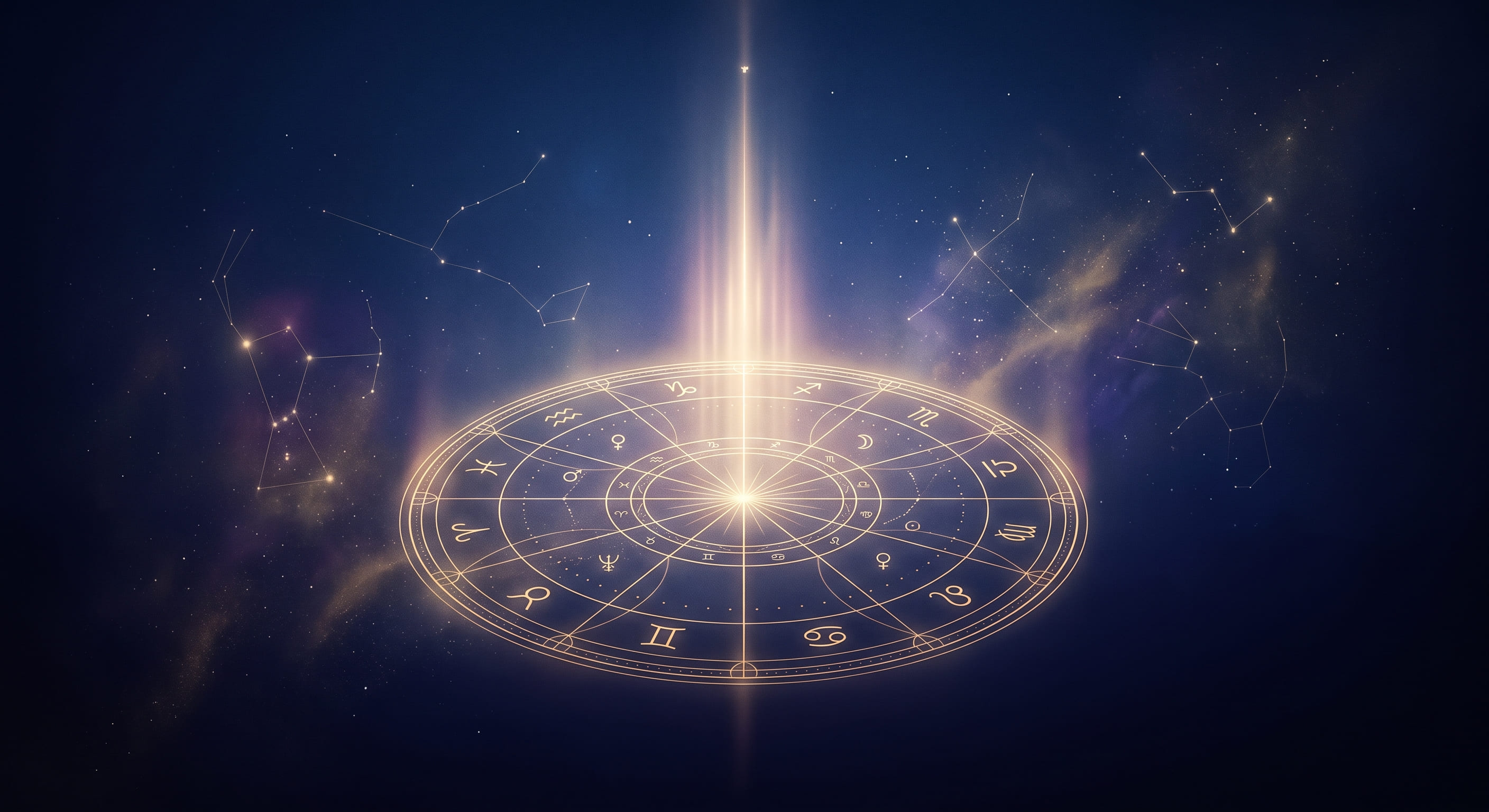 Celestial birth chart symbolizing the Midheaven and spiritual path toward career, purpose, and legacy.